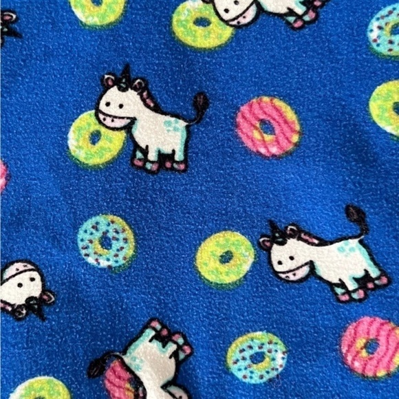 LuLaRoe Royal Blue Leggings with Unicorns & Sprinkled Donuts One-Size 0-12 - Picture 2 of 5